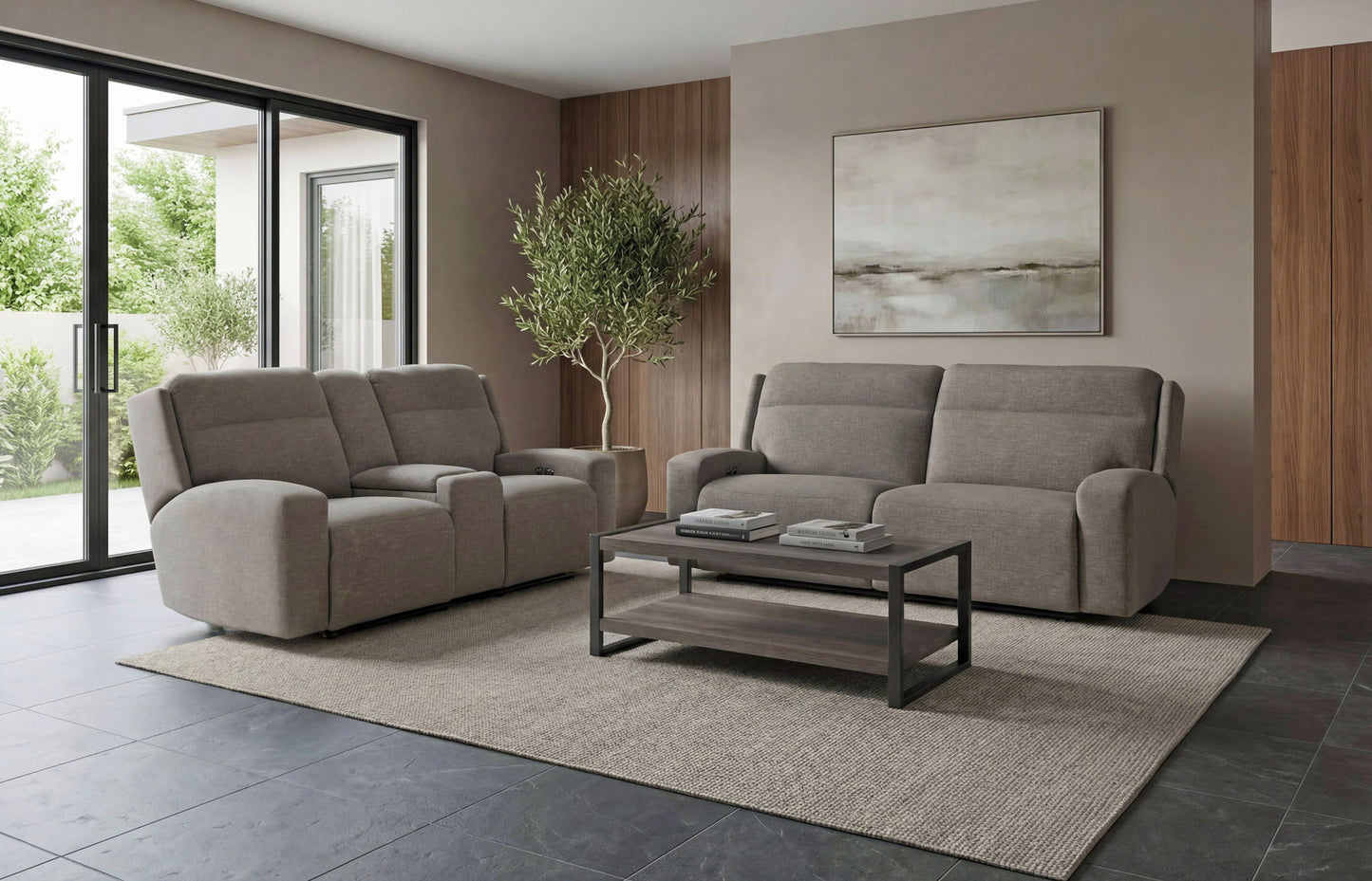Caleb - Power Headrest Power Reclining Console Loveseat With Zero Gravity
