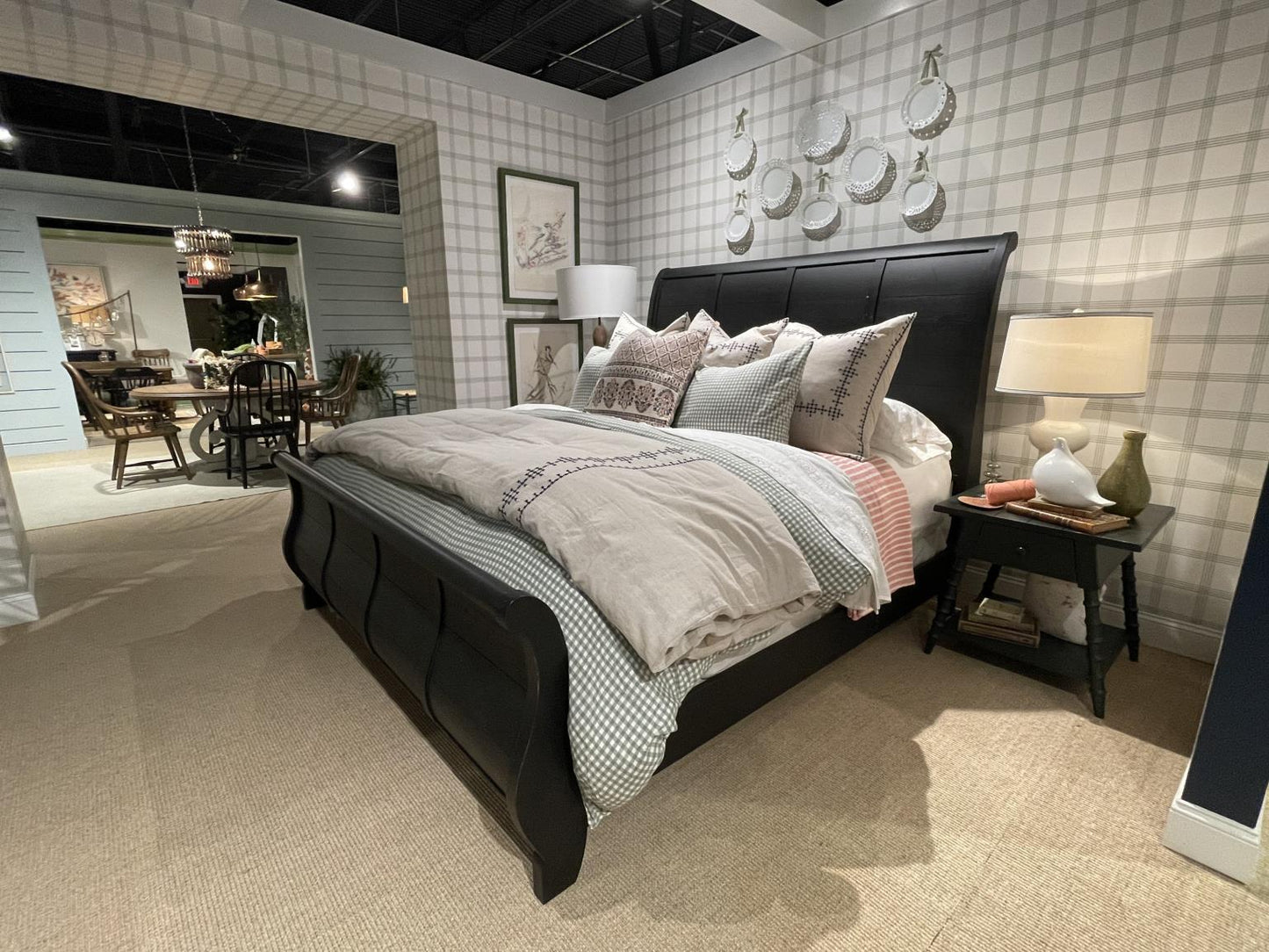 Vintage Market - Queen Sleigh Headboard - Kettle Black