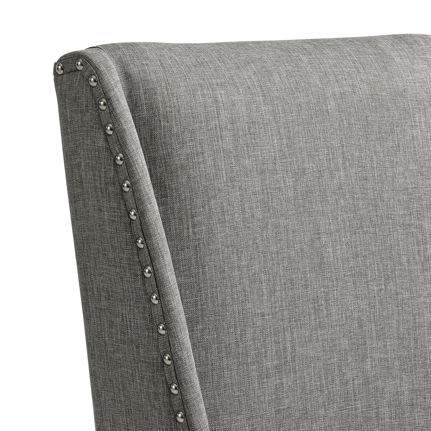 Everdeen - Side Chair With Gray Fabric and Nail Heads (Set of 2) - Charcoal