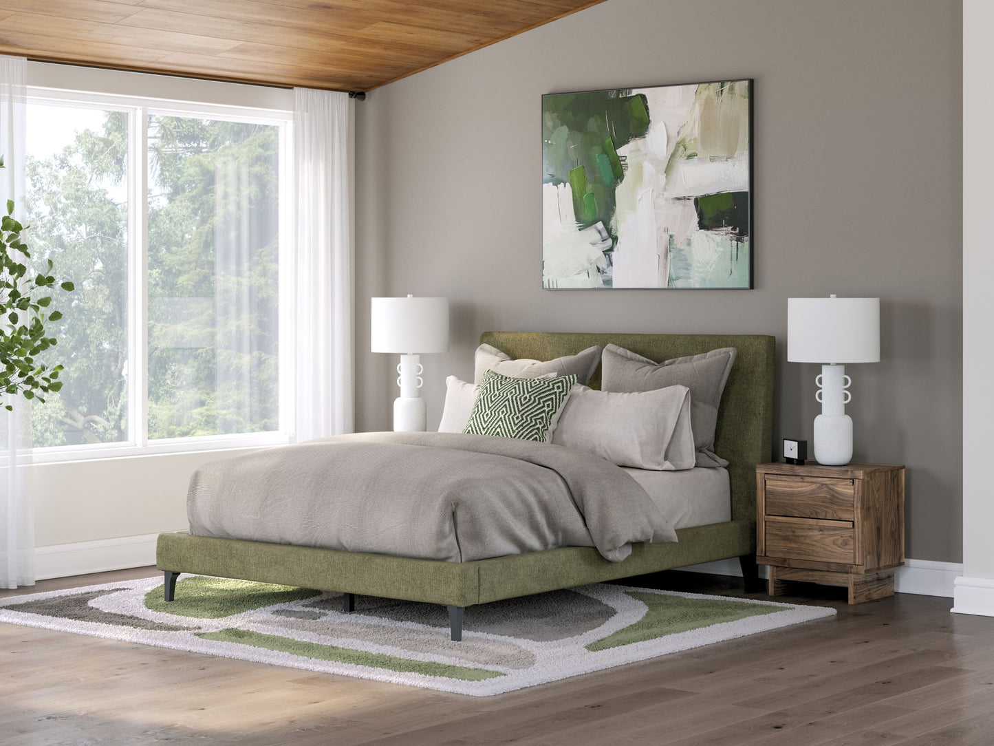 Chirason - Upholstered Bed With Roll Slats