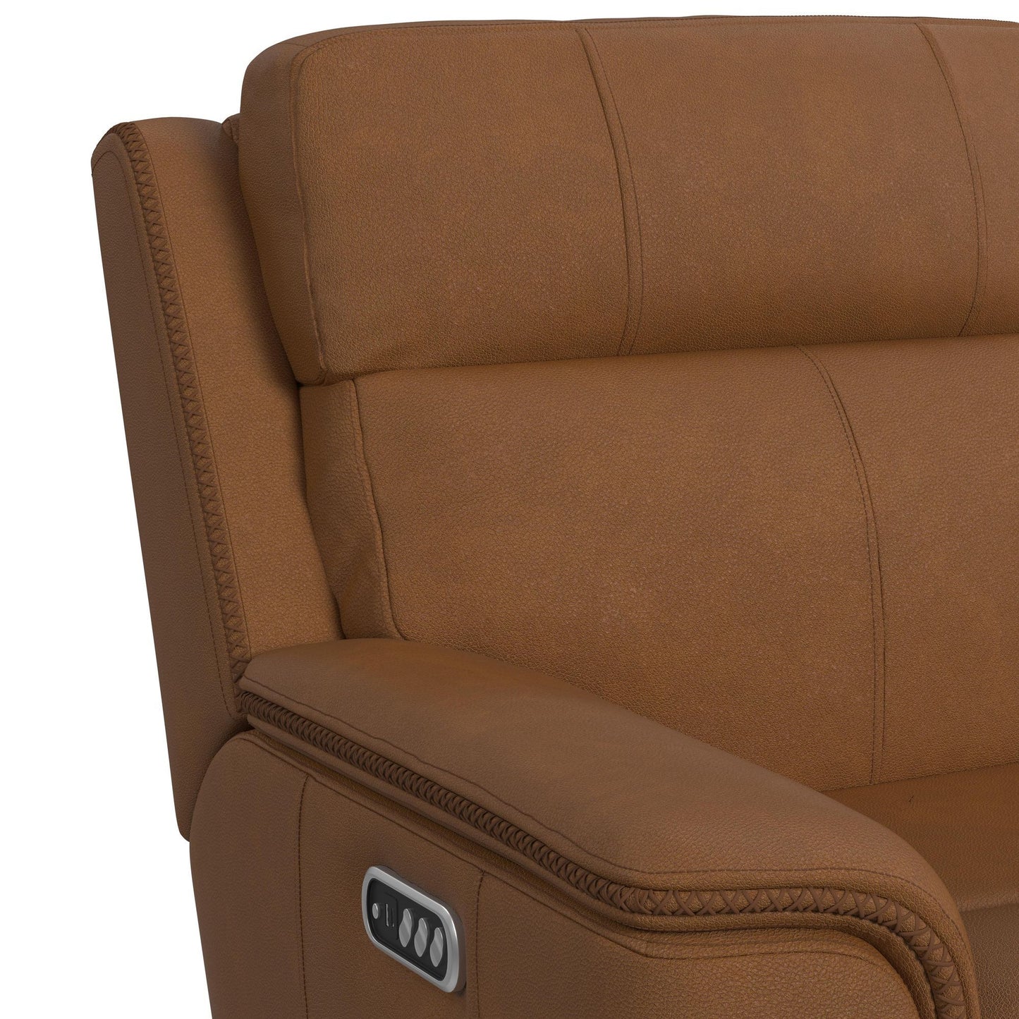 Mustang Power Motion Sofa with DDT; Wireless Charger; Power Headrest and Lumbar in Aline Butternut