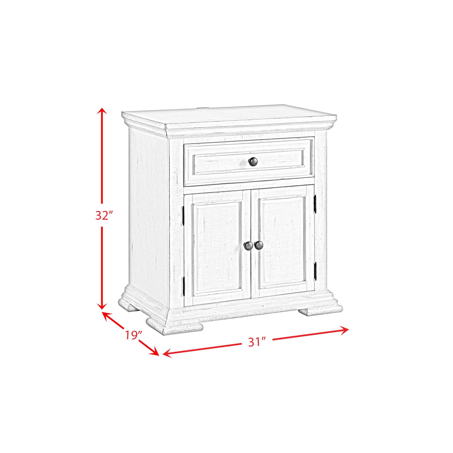 Heather - 1-Drawer Nightstand With USB - Rustic White