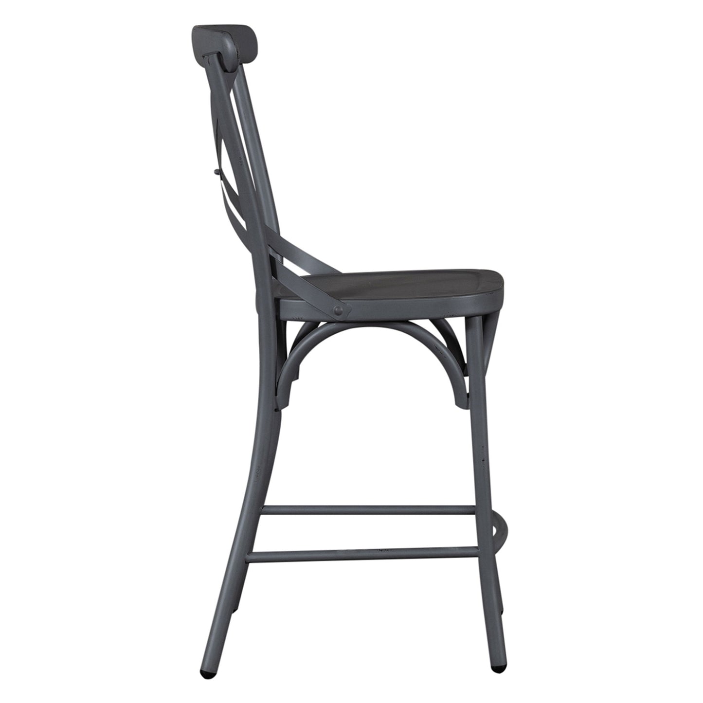 Vintage Series - X Back Counter Chair - Gray