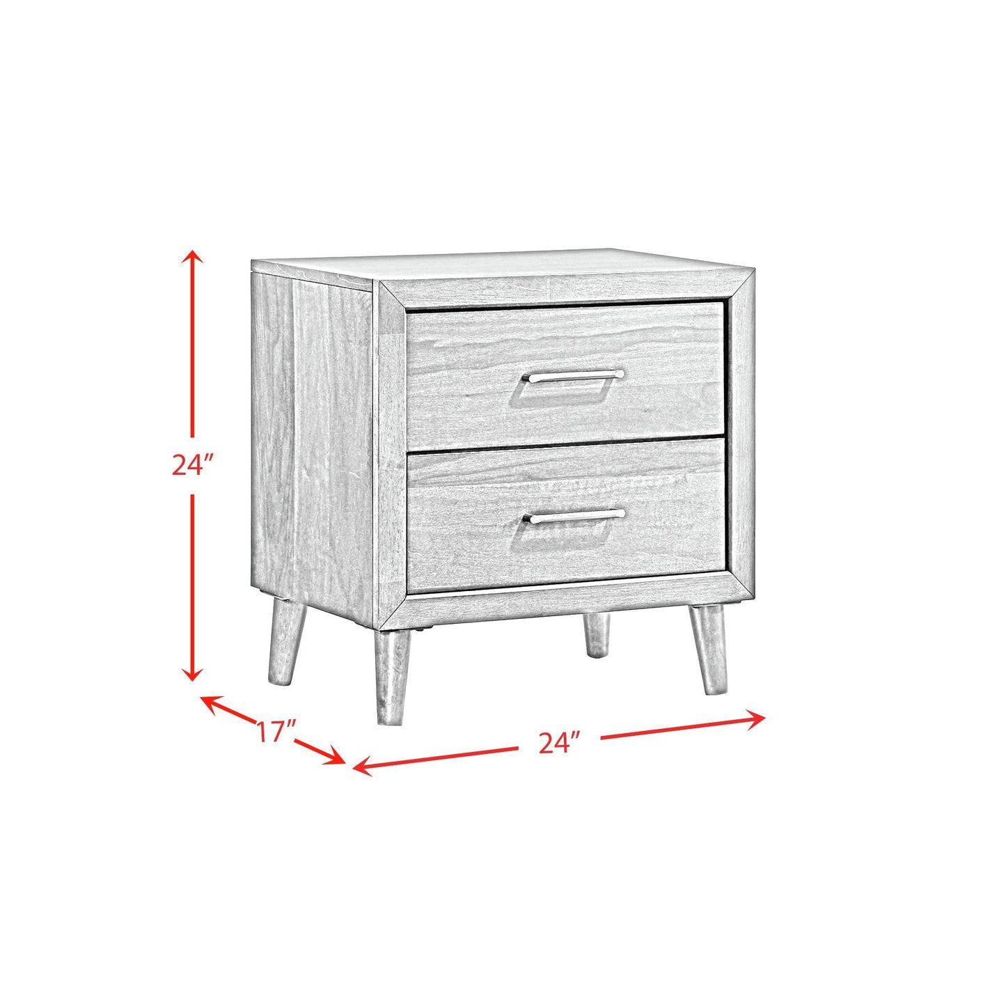 Malibu - 2-Drawer Nightstand - Walnut