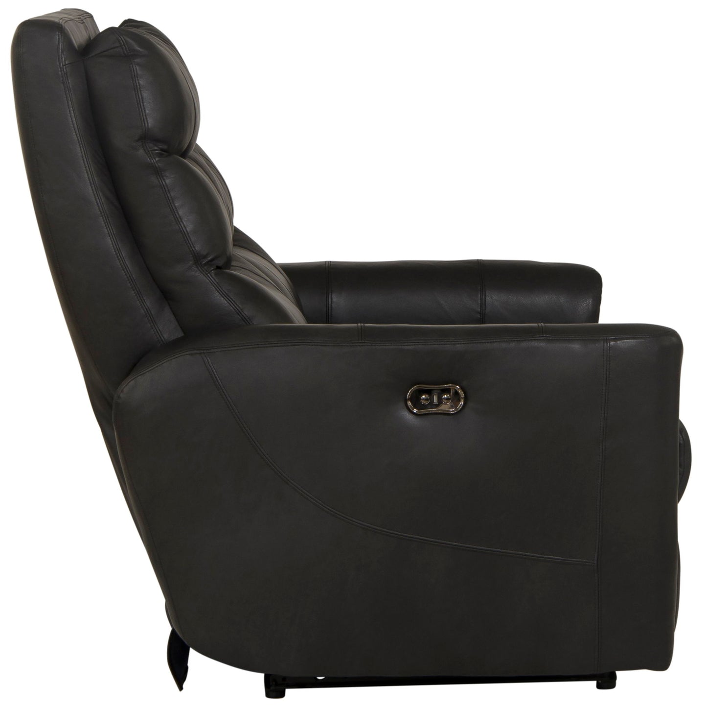 Bosa - Leather Power Reclining Loveseat - Charcoal