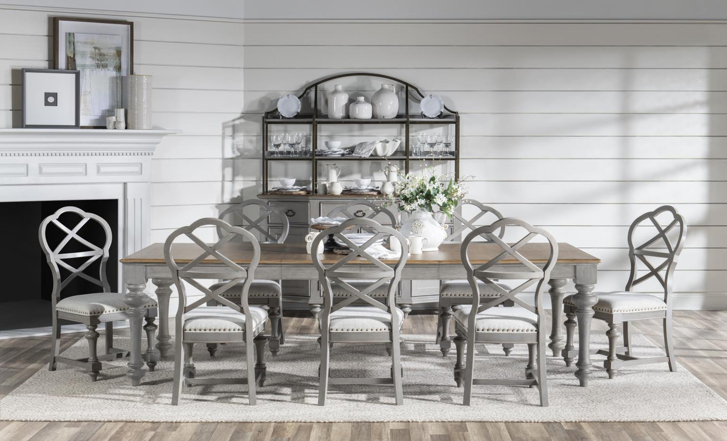 Kingston - X Back Side Chair (Set of 2) - Sandalwood Brown / Tweed Gray