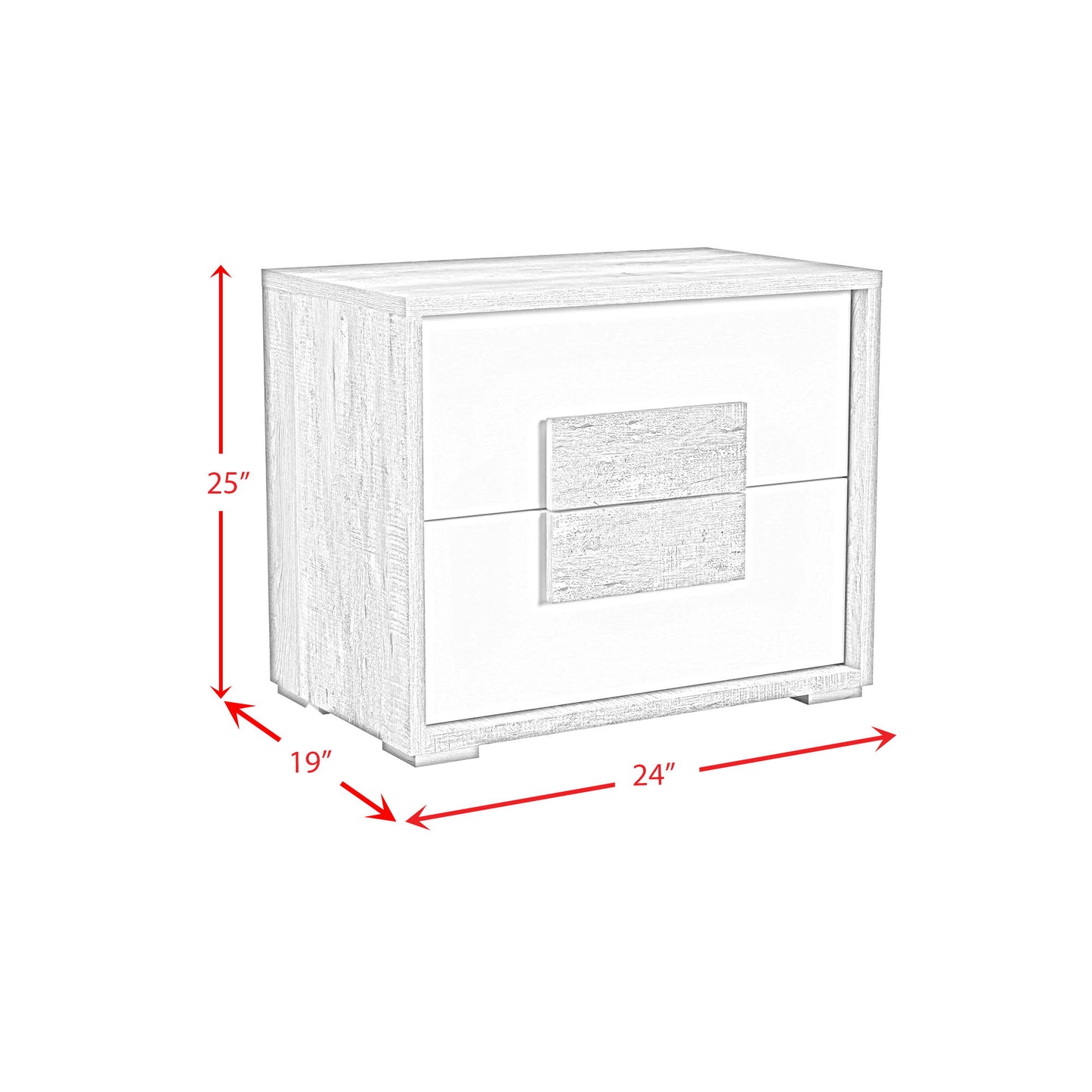 San Matteo - 2-Drawer Nightstand With USB - Gray
