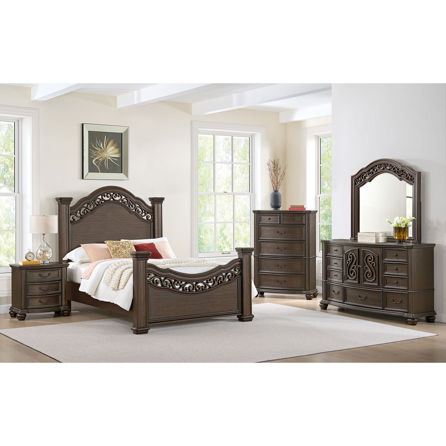 Brunswick - 2-Drawer Nightstand With USB - Mahogany