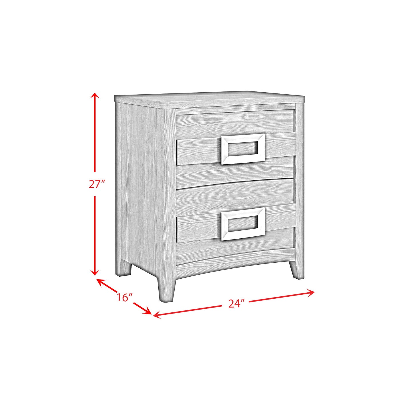 Tobias - 2-Drawer Nightstand With USB - Black