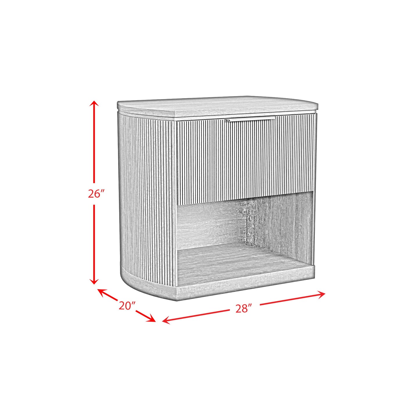 Sylvie - 1-Drawer Nightstand With Touch Light LED - Dark Brown