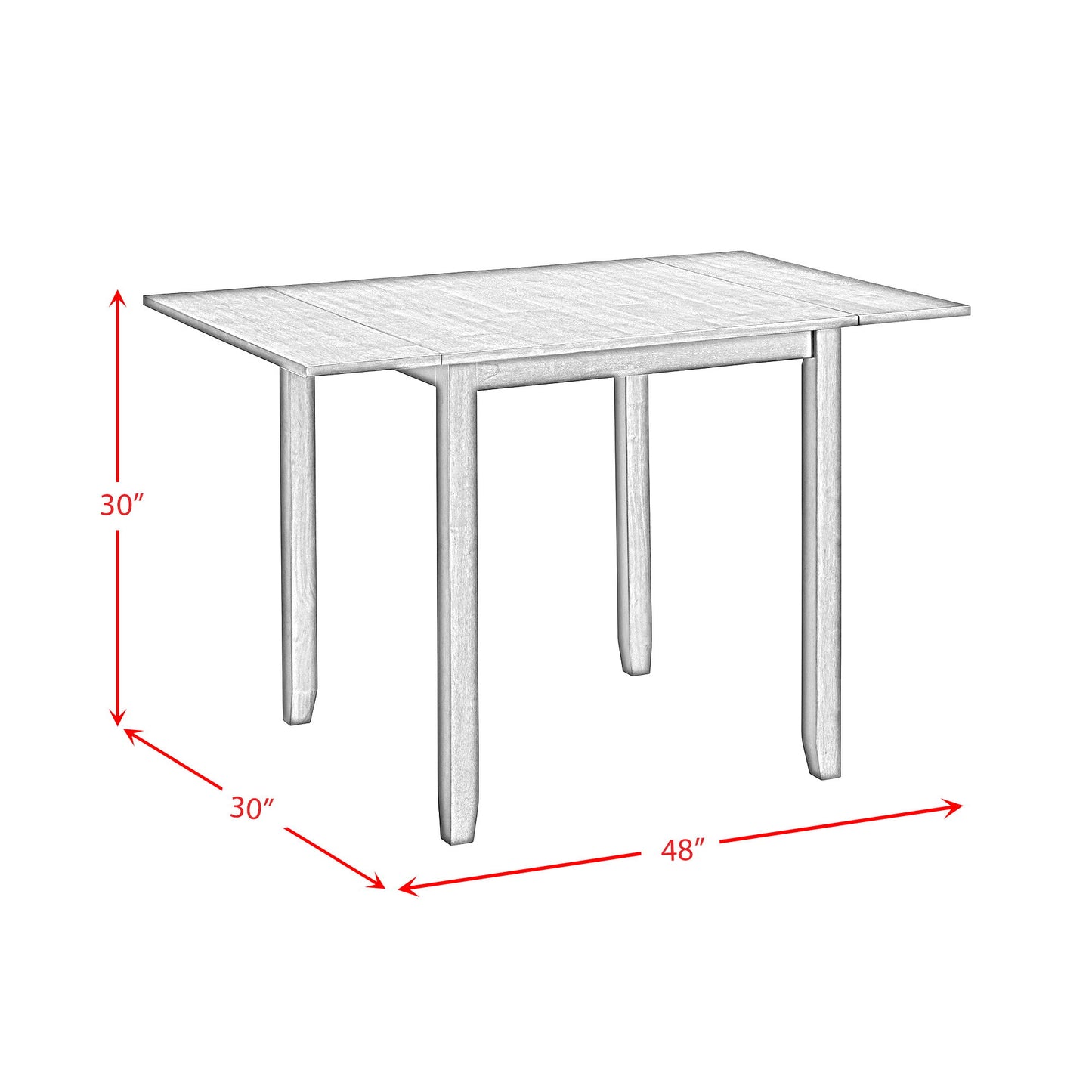 Alex - 3 Piece Dining Set With Drop Leaf Table - Espresso