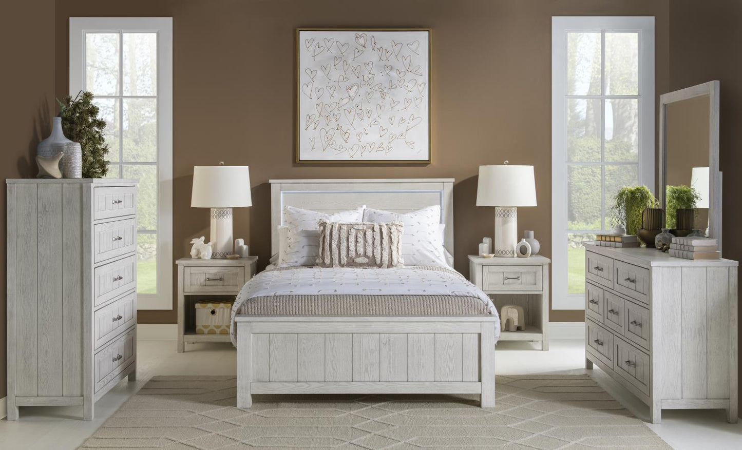 Preston - Full Panel Headboard - Bleached Linen