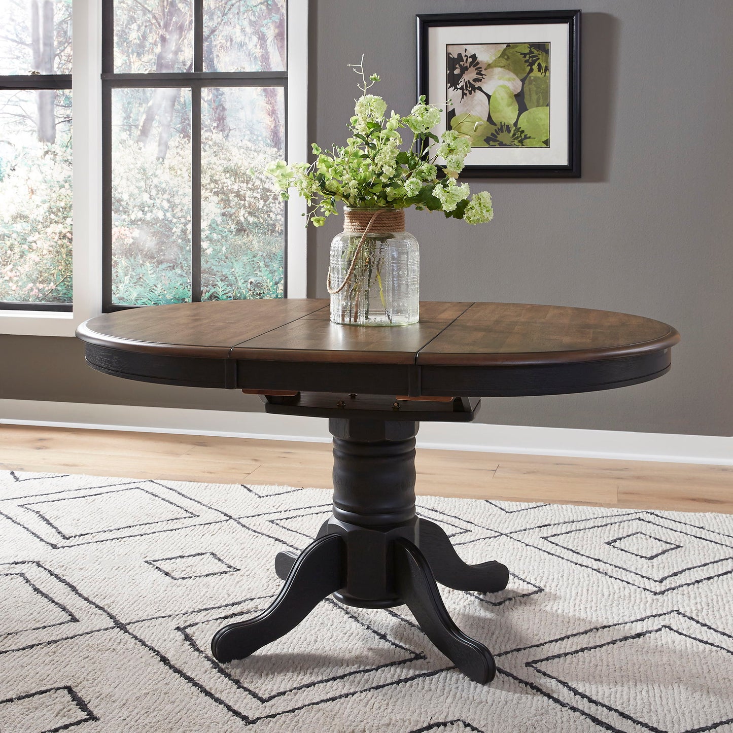 Carolina Crossing - Oval Pedestal Table Top - Black