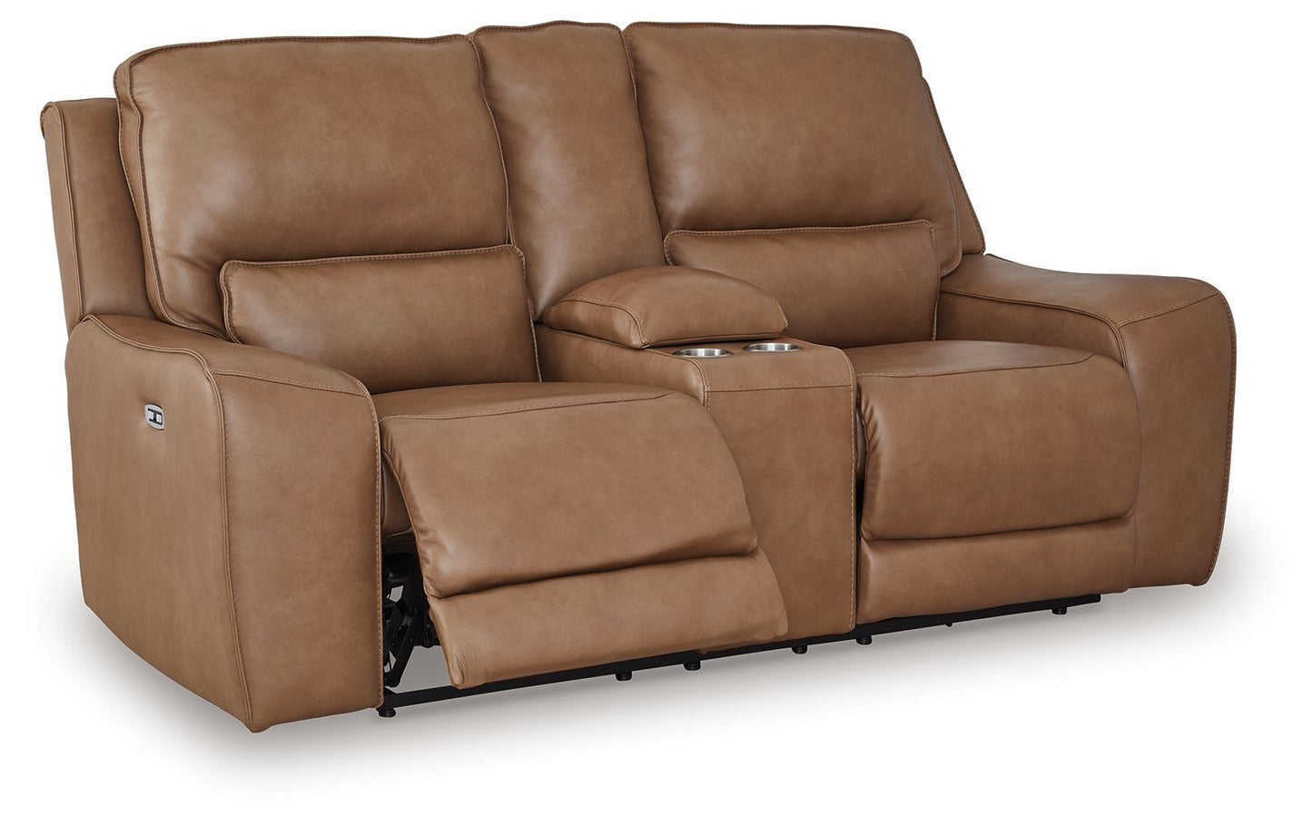 DeepWakes - Power Reclining Loveseat / Console / Adjustable Headrest - Caramel