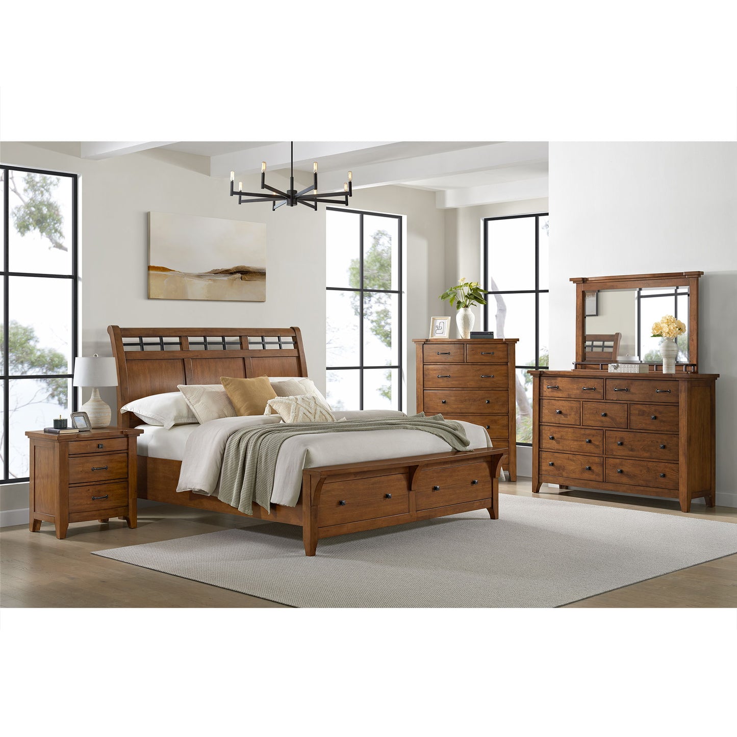 Gage - 3-Drawer Nightstand With USB And Power - Chestnut