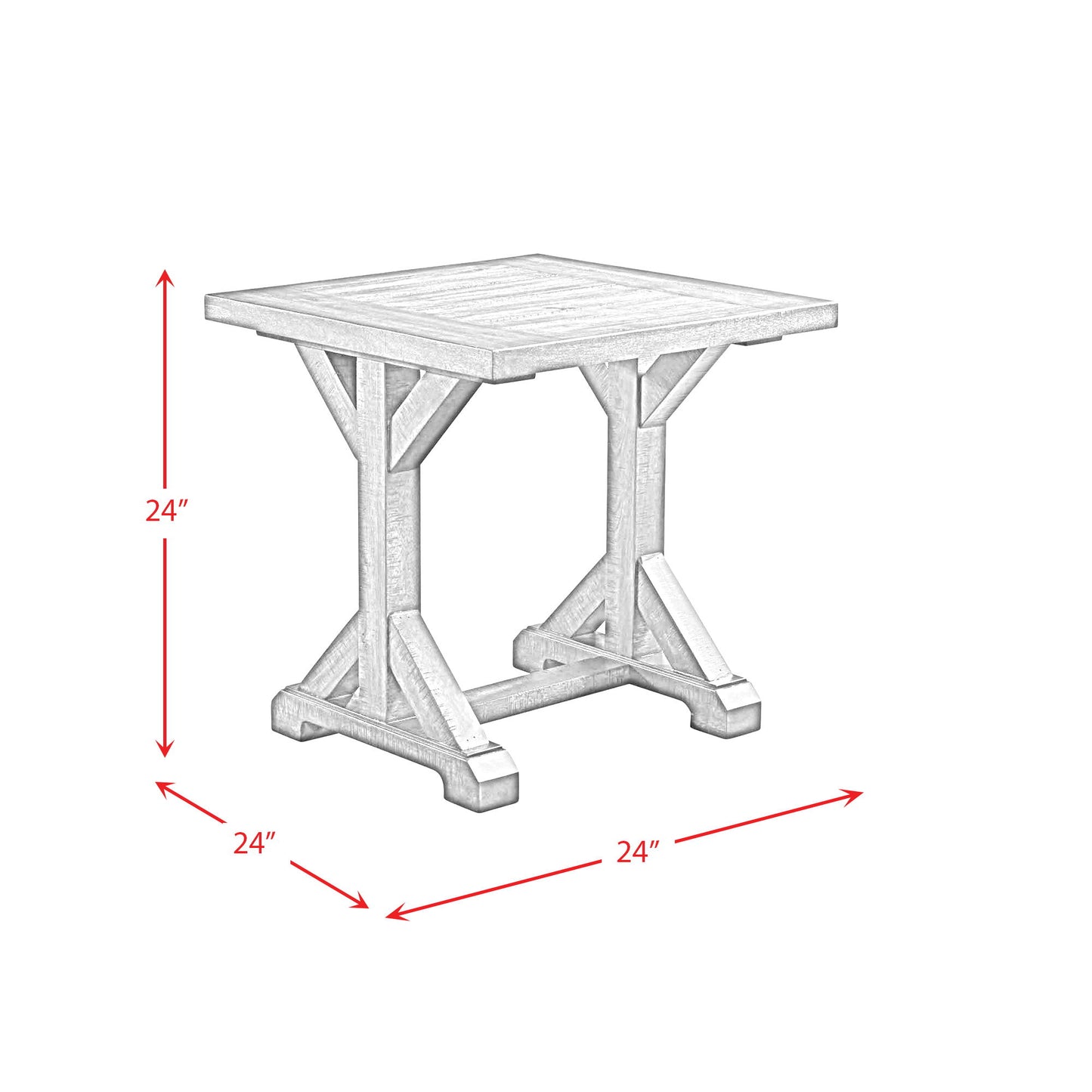 Finn - 3 Piece Accent Trestle Table Set-Coffee Table & Two End Tables - Dark Walnut