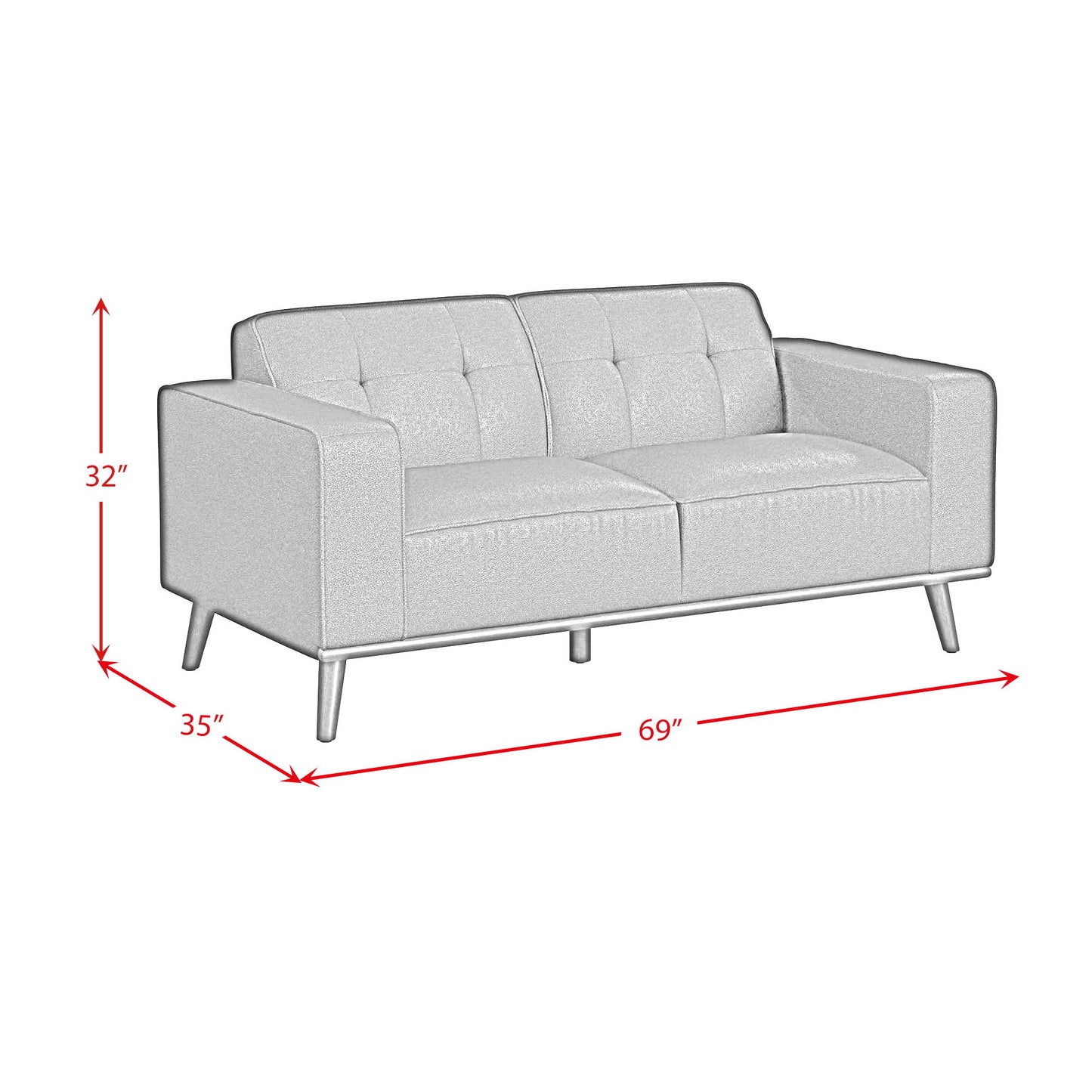Destiny - Loveseat With Wood Front