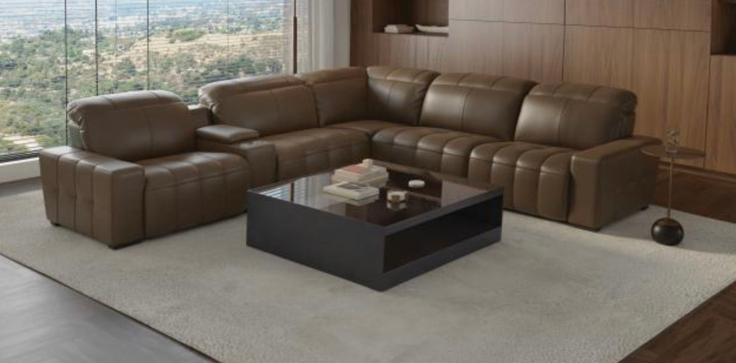 Spoleto - 6 Piece Power Reclining Sectional - Cafe Latte