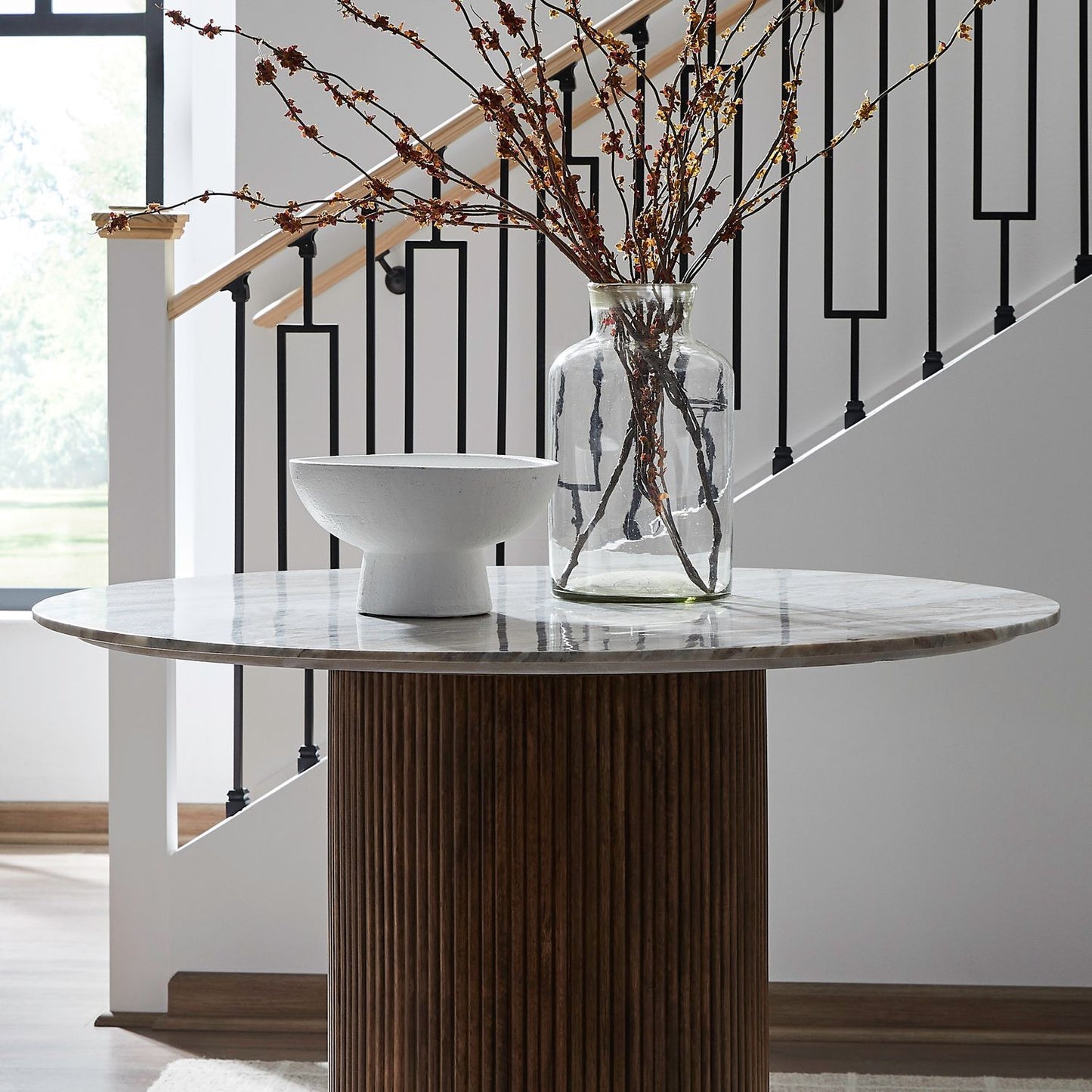 Kaleidoscope - Round Pedestal Marble Table Top - Brown