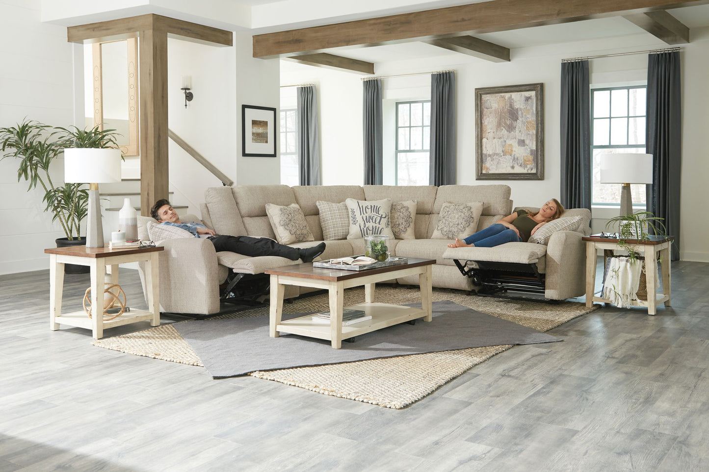 McPherson Modular Sectional - Power LSF Reclining Chaise - Buff