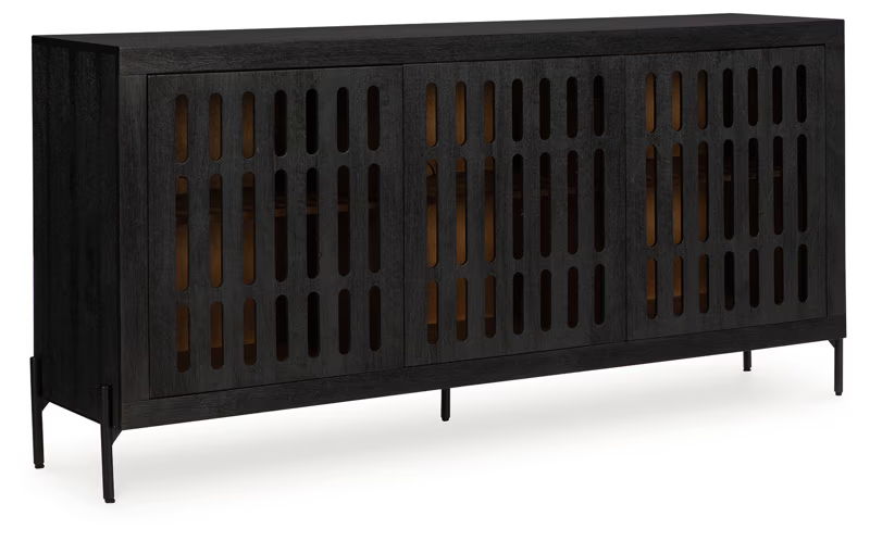 Vallisburg - Accent Cabinet - Black / Natural