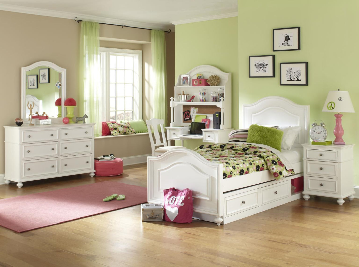 Madison - Full Panel Headboard - Natural White Painted Finish