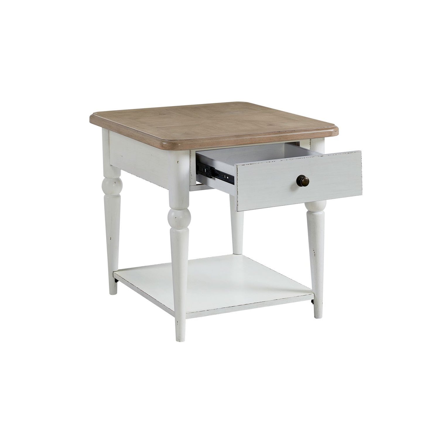 Turnberry Park - Rectangular End Table - Washed White