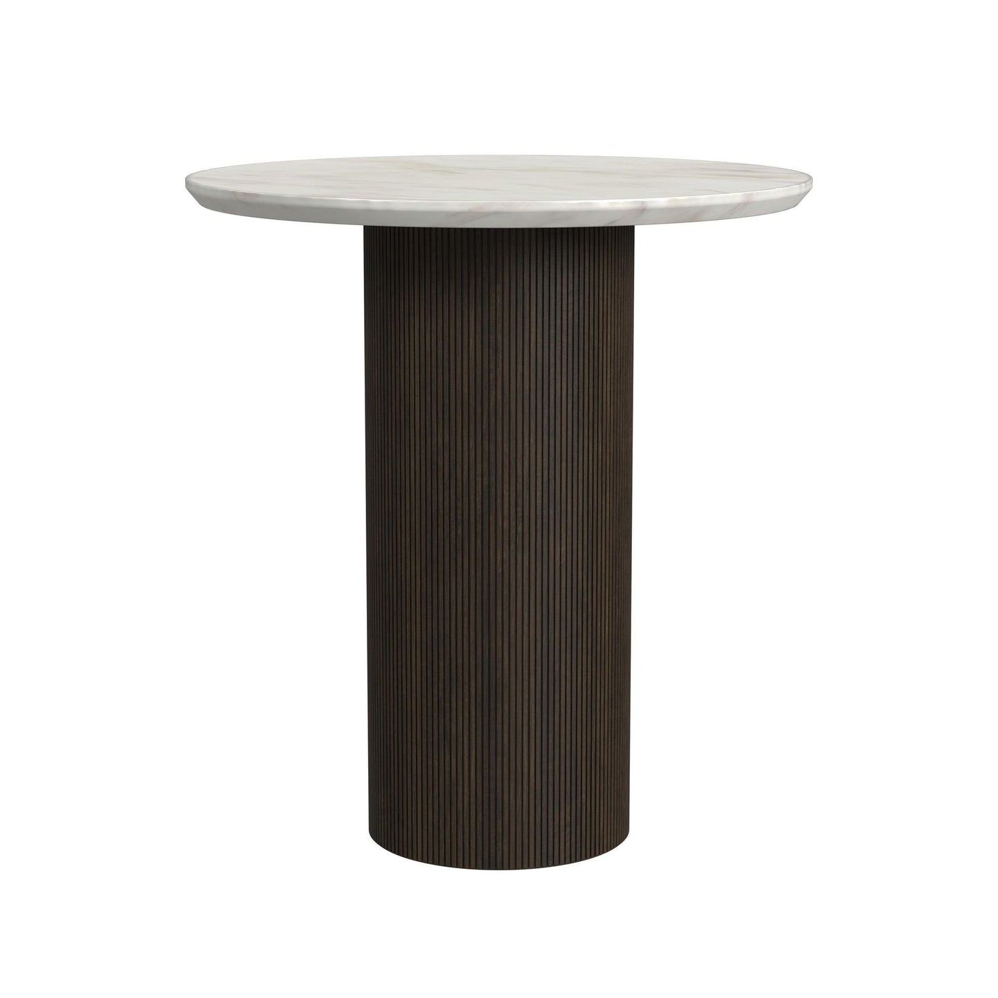 Sylvie - Round End Table Top Faux Marble - White