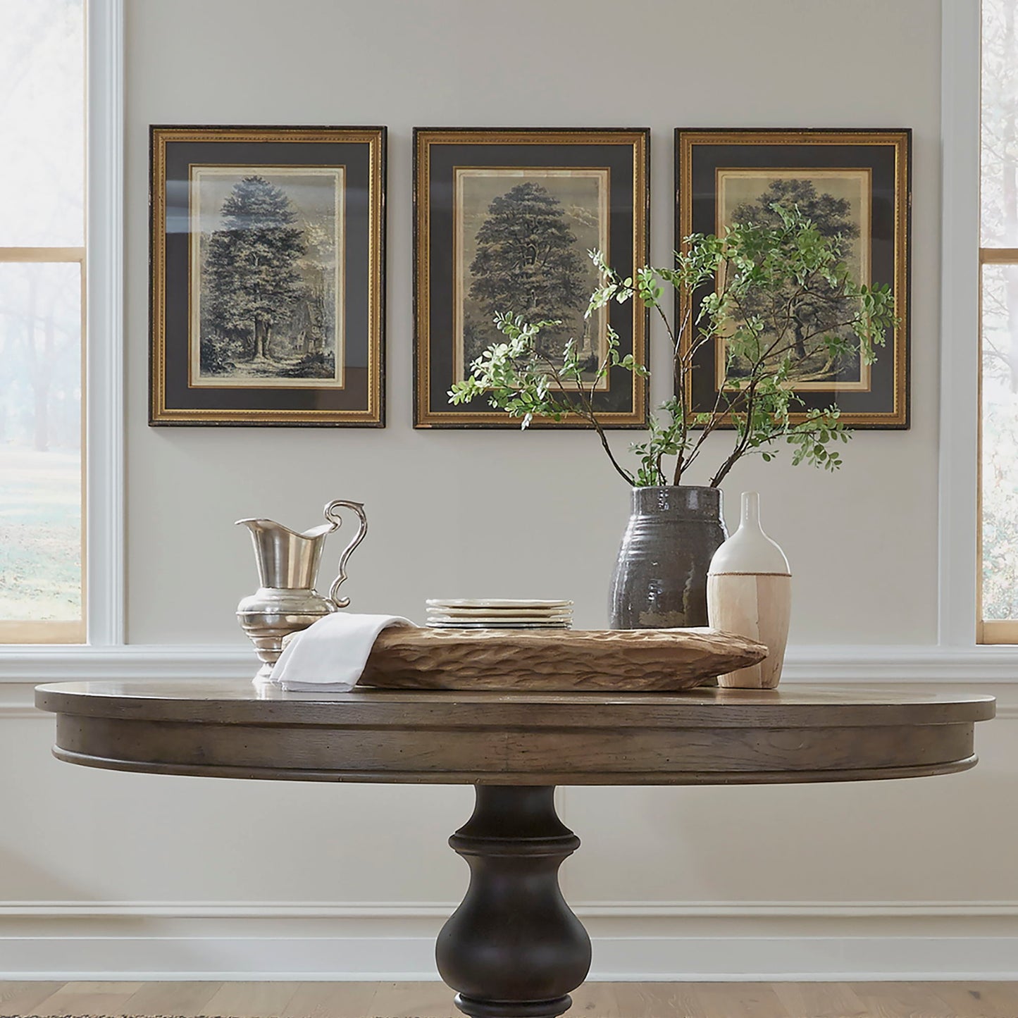 Americana Farmhouse - Single Pedestal Table Top - Light Brown