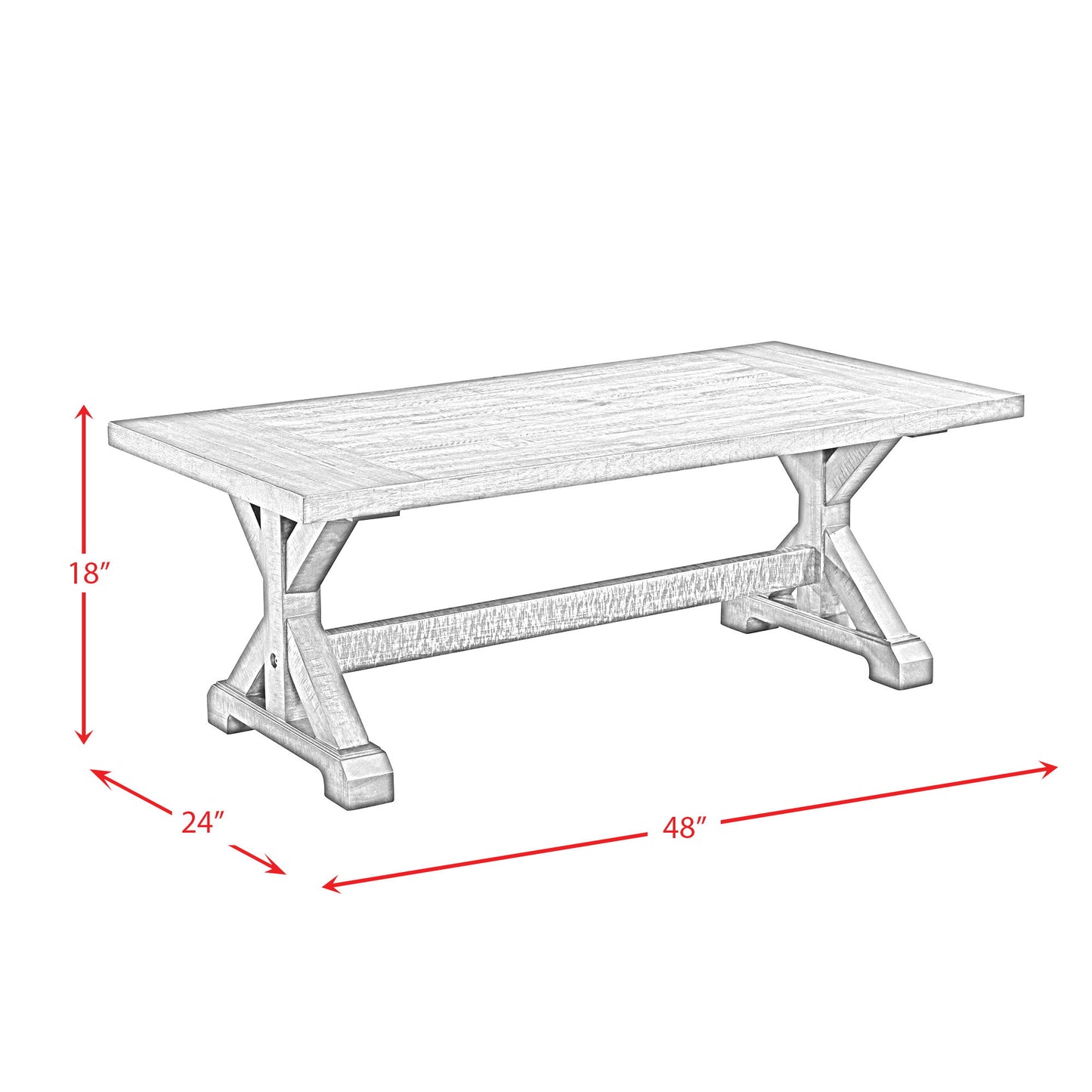 Finn - 3 Piece Accent Trestle Table Set-Coffee Table & Two End Tables - Dark Walnut