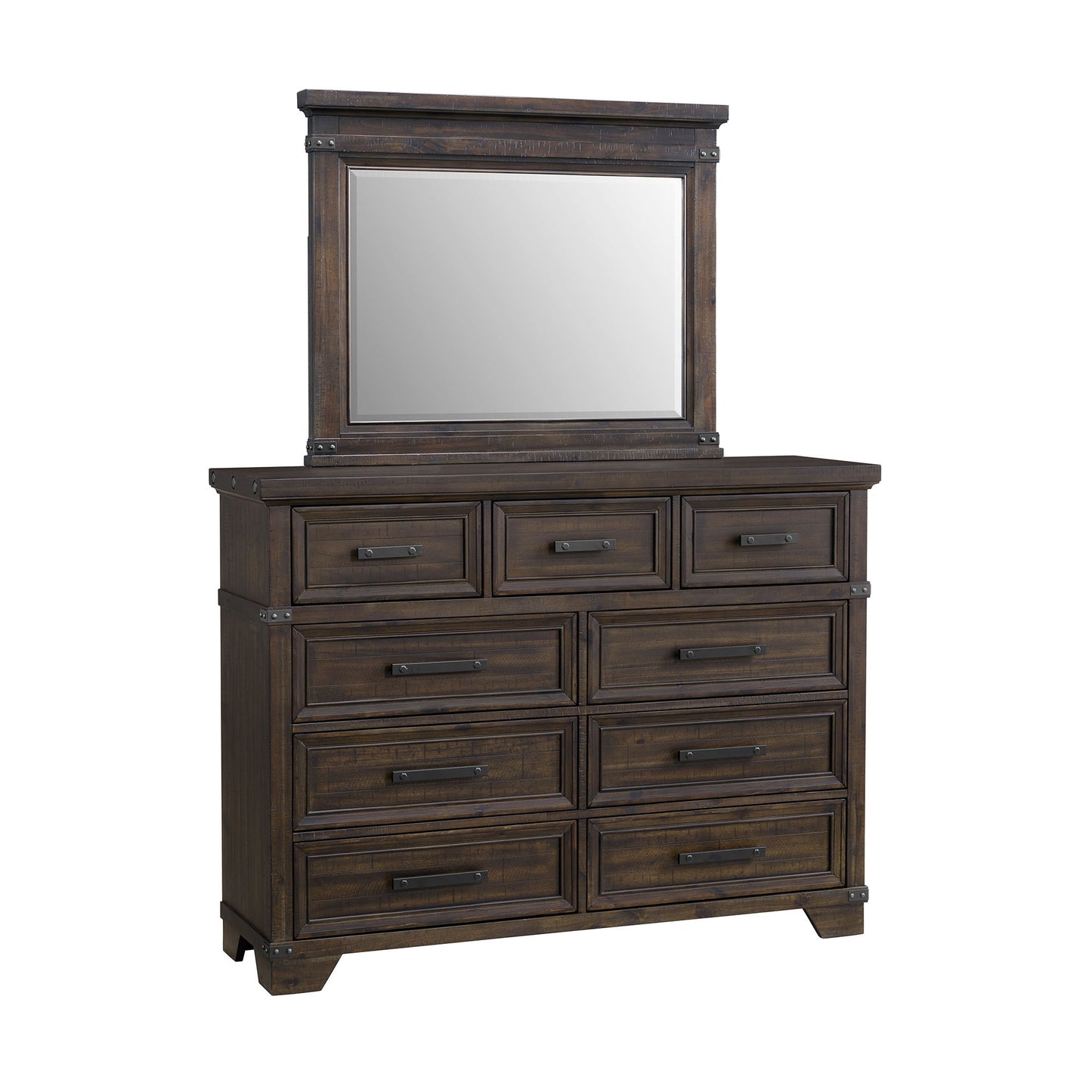 Colorado City - Dresser And Mirror Set - Charcoal