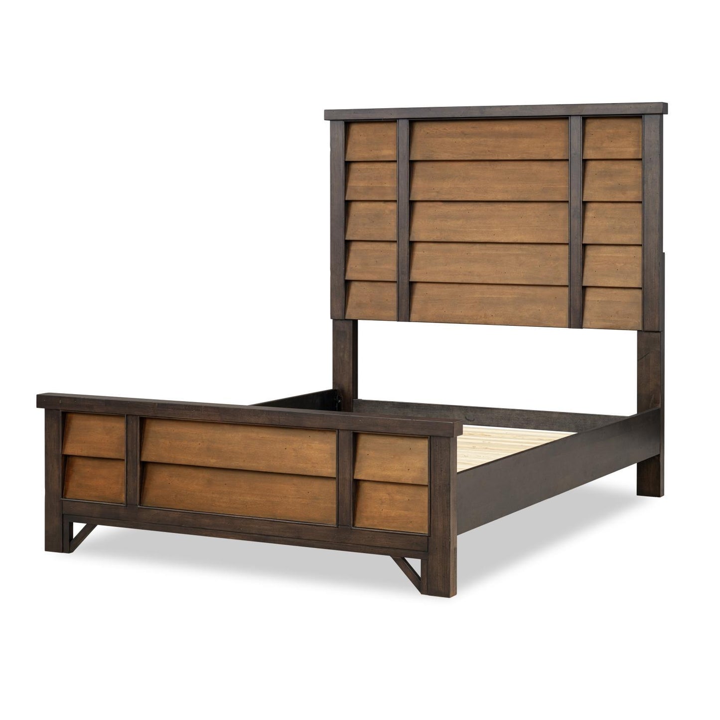 Lake House - Two Tone Panel Headboard King - Pinecone And Dried Tobacco