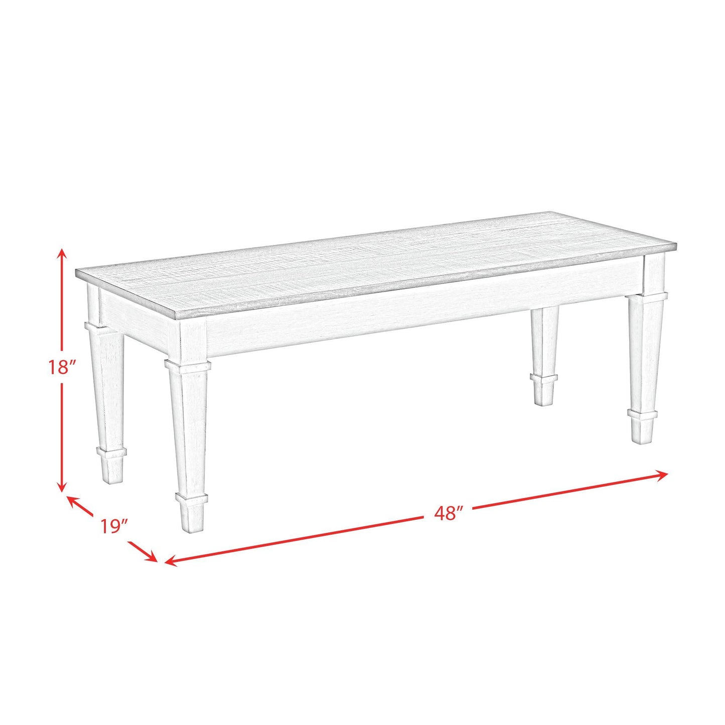 Farmington - Storage Dining Bench - Medium Brown And Washed Stone