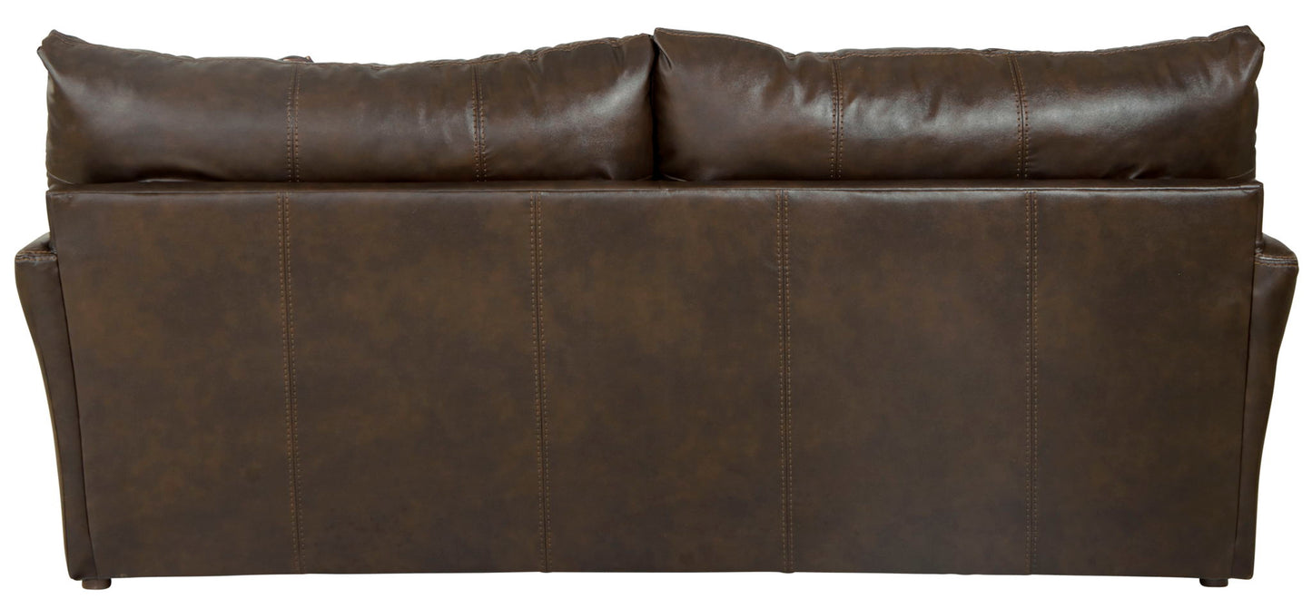 Pavia - Top Grain Italian Leather Sofa With Cuddler Cushions - Cocoa