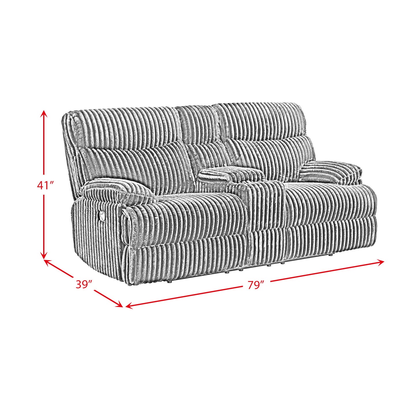 Admiral - Motion Loveseat With Console - Black