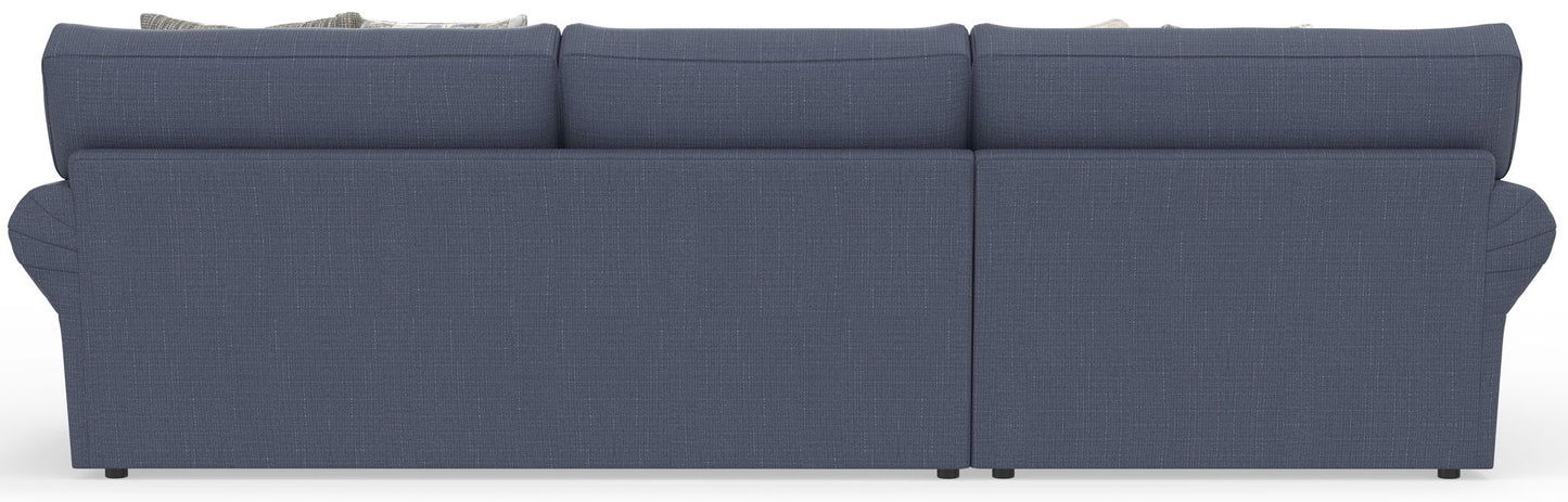 Cape May - Sofa Chaise With Comfort Coil Seating, 41" Cocktail Ottoman And 5 Accent Pillows Included