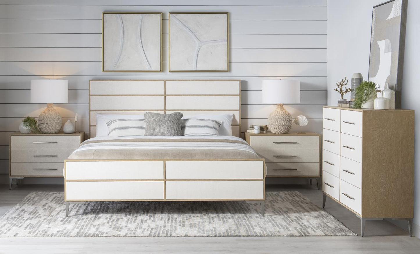 Biscayne - King / California King Rattan Panel Headboard - Malabar With Alabaster Fronts