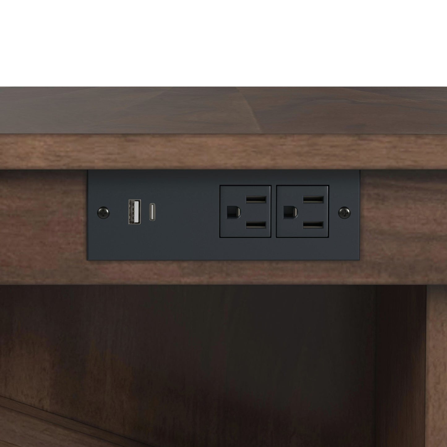 Santa Barbara - Kitchen Island & 2 Counter Stools With Fabric - Walnut / Dark Gray