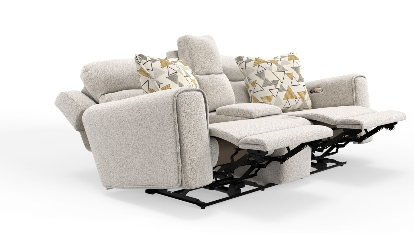 Micah - Power Headrest Power Deep Seat Reclining Console Loveseat - Oatmeal