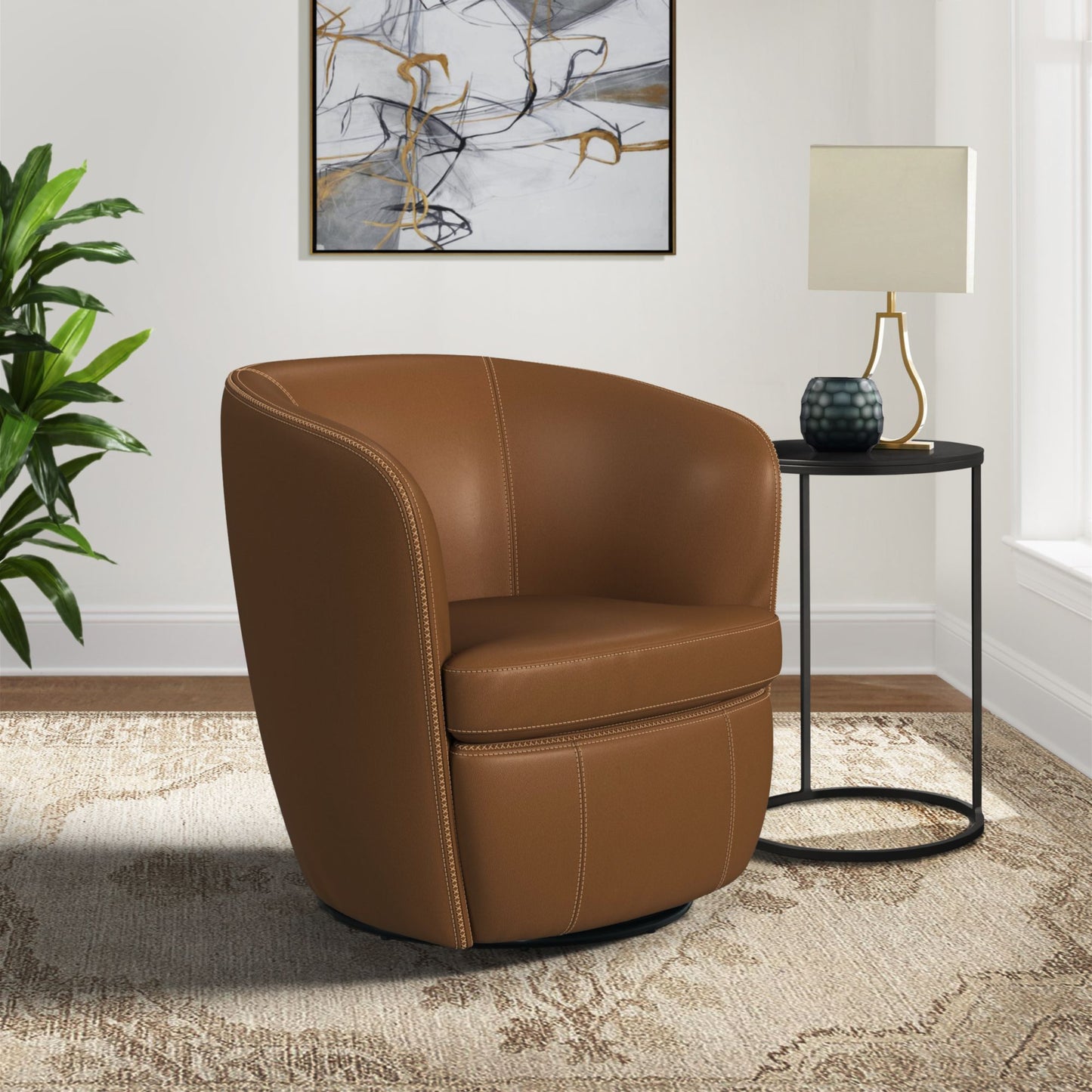 Vito - Swivel Chair - Pebble Tan