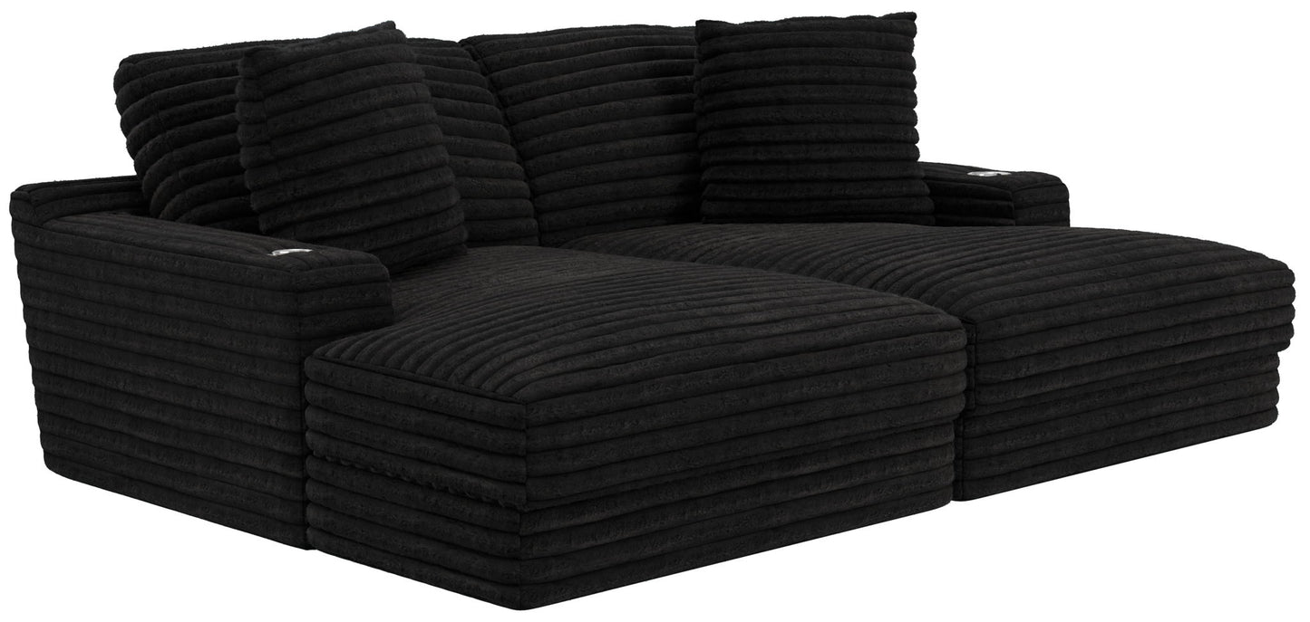Comfrey - LSF Chaise - Black