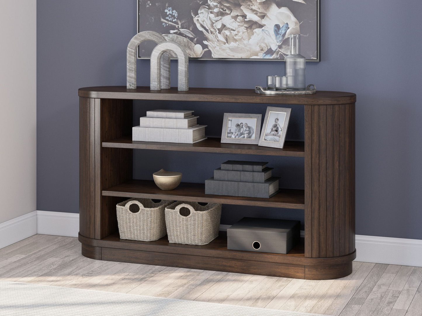 Korestone - 3 Pc. - Home Office Desk, Chair, Credenza - Warm Brown