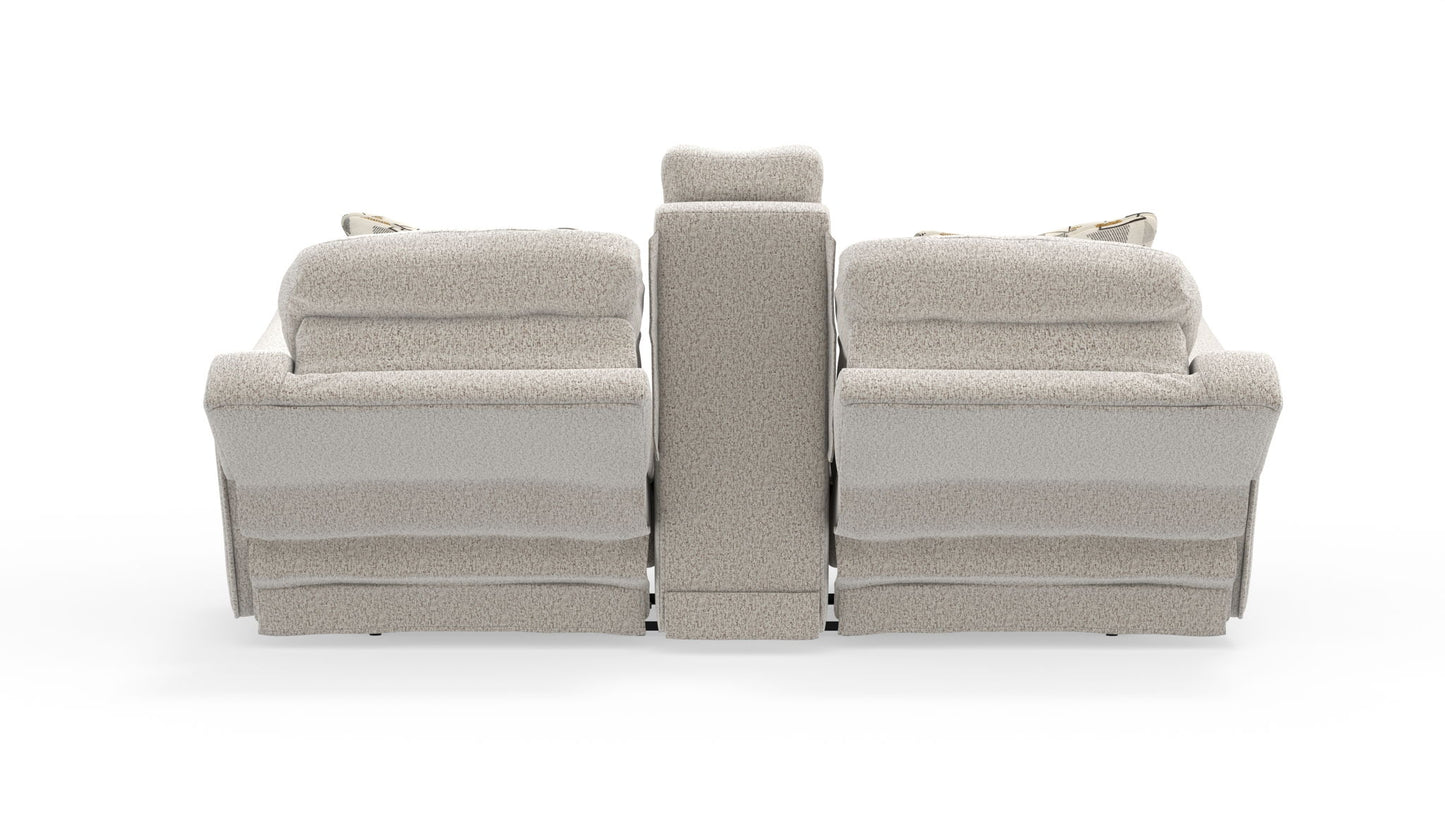 Micah - Power Headrest Power Deep Seat Reclining Console Loveseat - Oatmeal