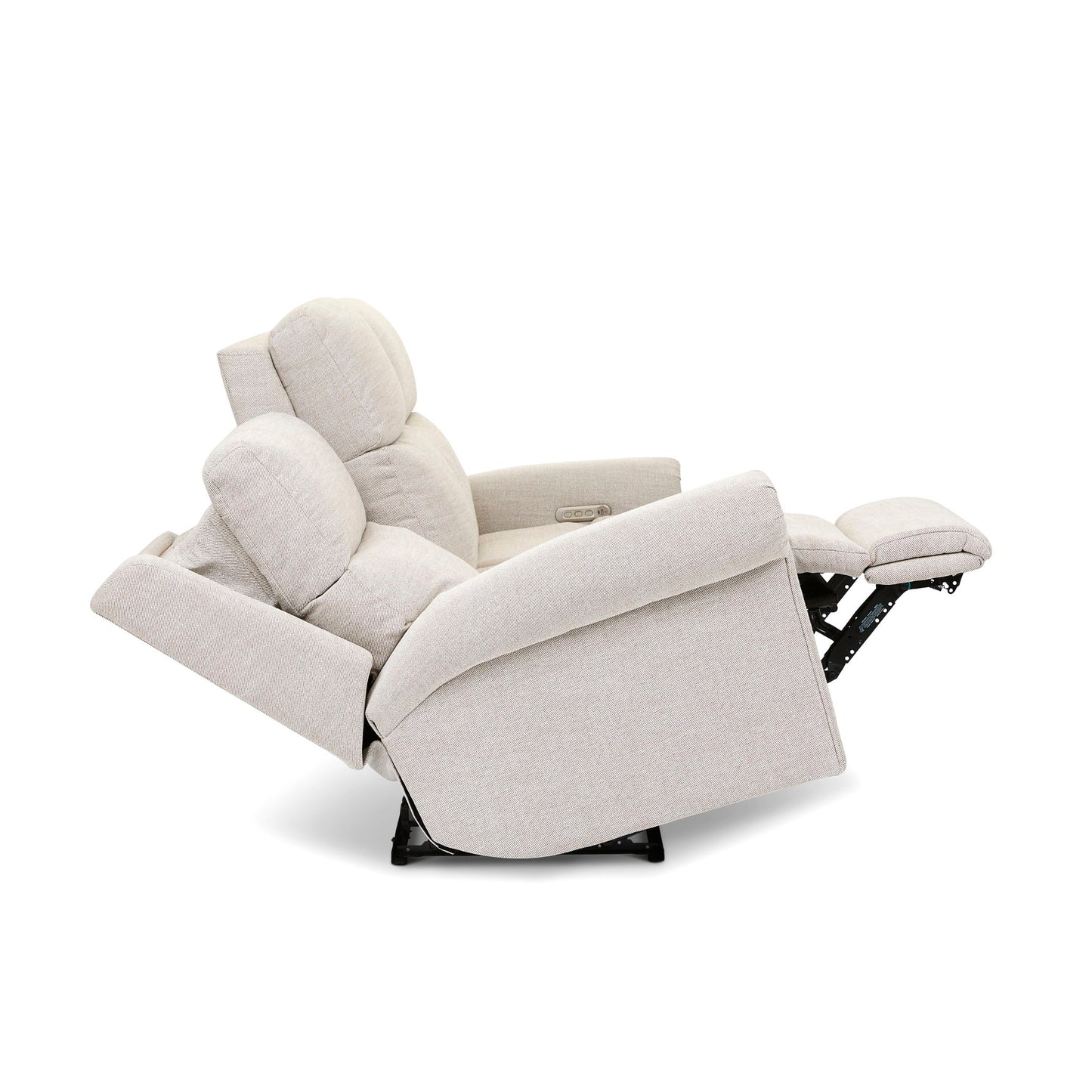 Bernard - Power Reclining Fabric Sofa With Console, Power Headrest, & Lumbar