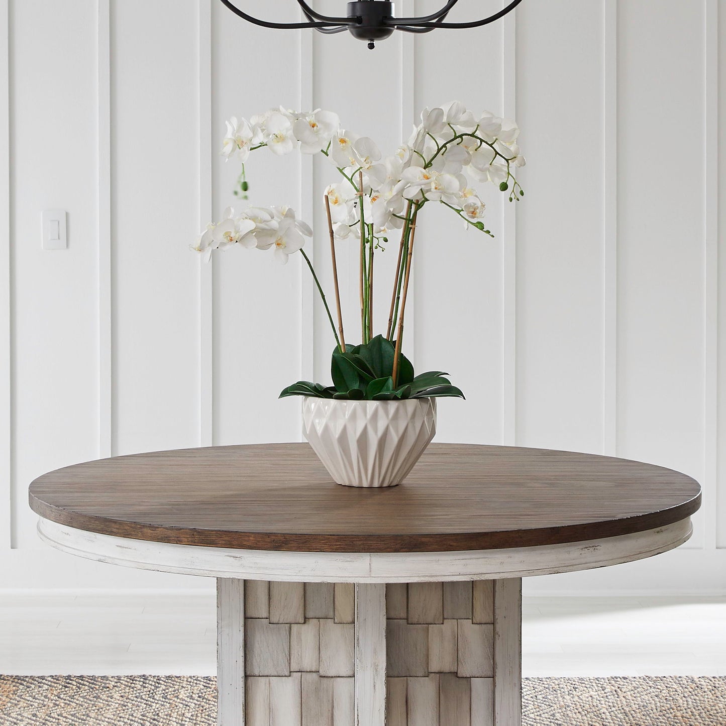 River Place - Round Pedestal Table Top - White