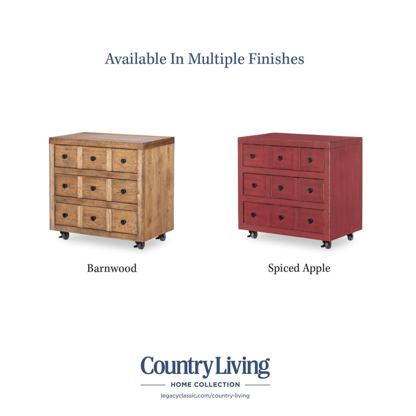 Vintage Market - Nightstand 3 Drawer With Casters
