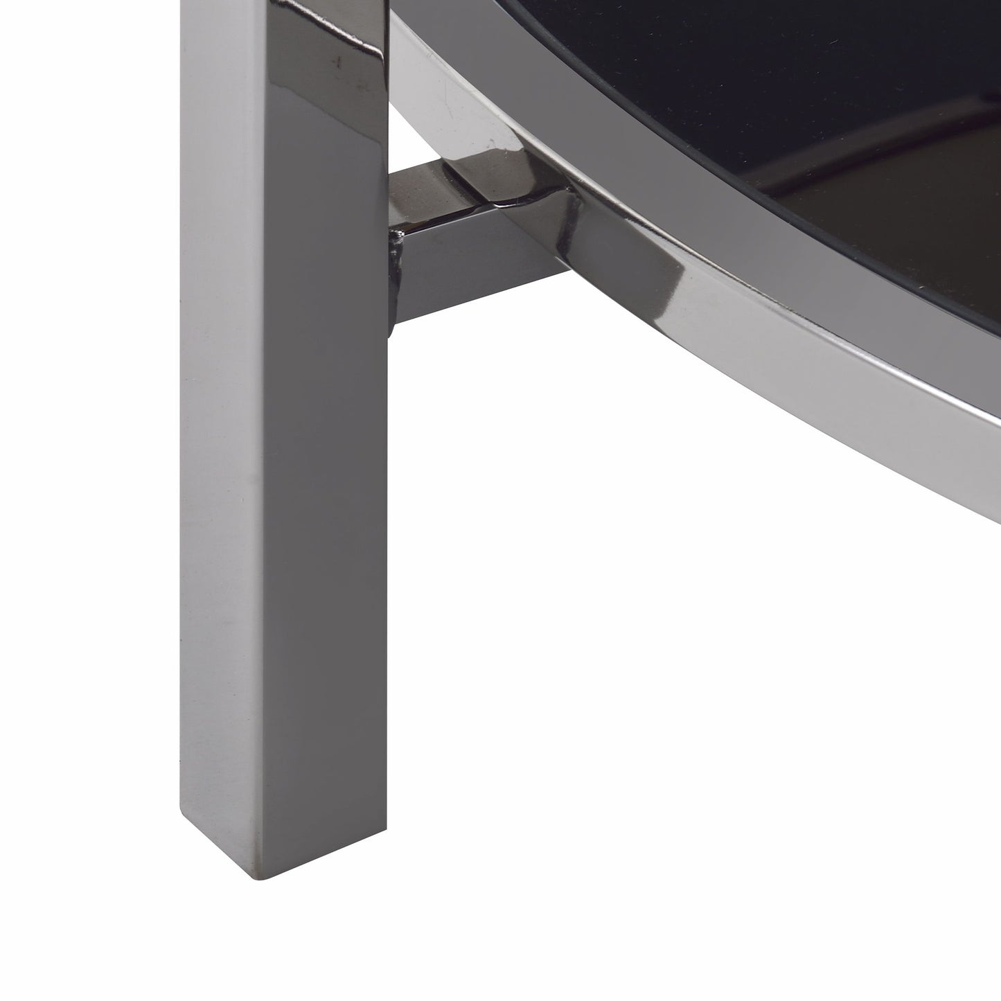 Edith - Round Coffee Table - Dark Nickel