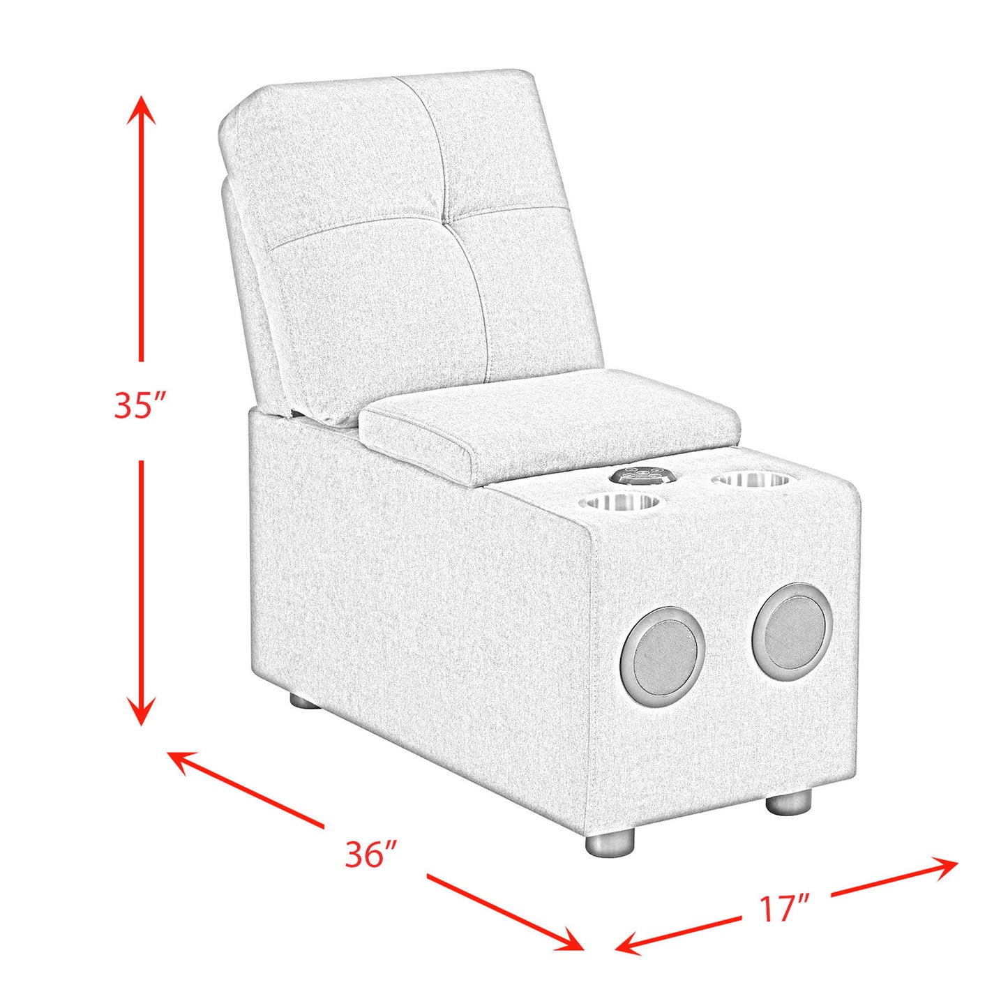 Armani - Modular Console With USB Charger, No Pillow (Ista3 Packaging) - Columbia Charcoal