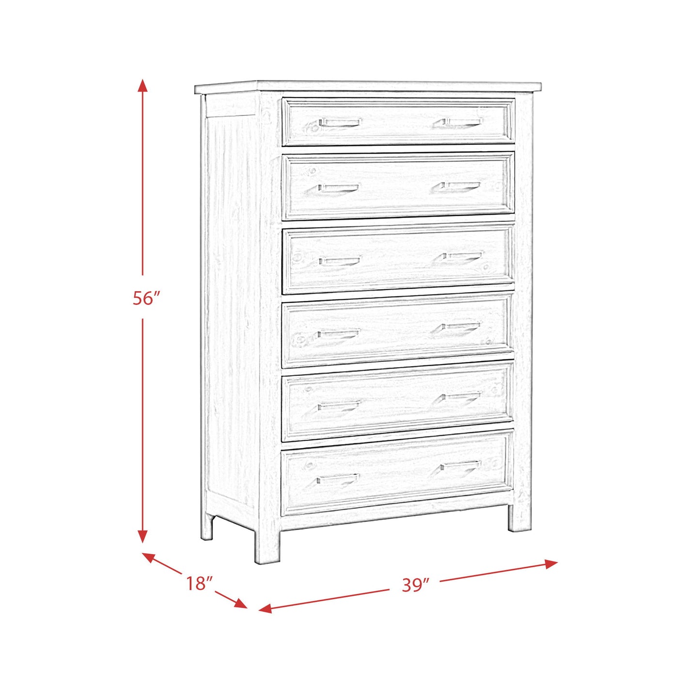 Sullivan - 6-Drawer Chest - Drift Gray