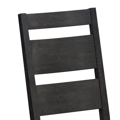 Jemma - Wood Back Dining Side Chair (Set of 2) - Dark Espresso / Beige Linen